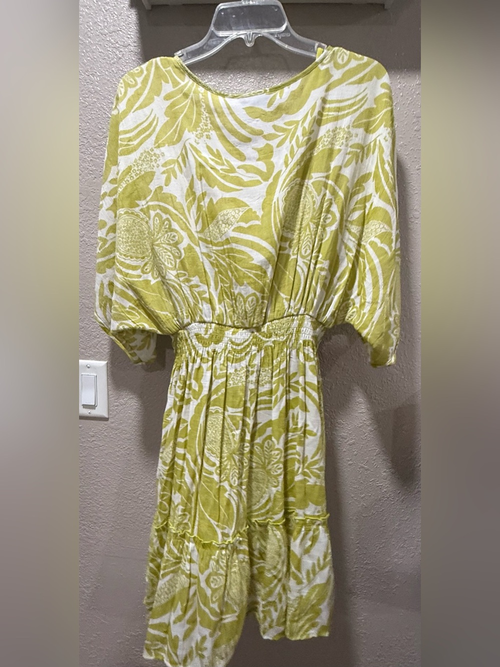 Mlle Gabrielle Floral V-Neck Mini Dress in Lime - Picture 5 of 6